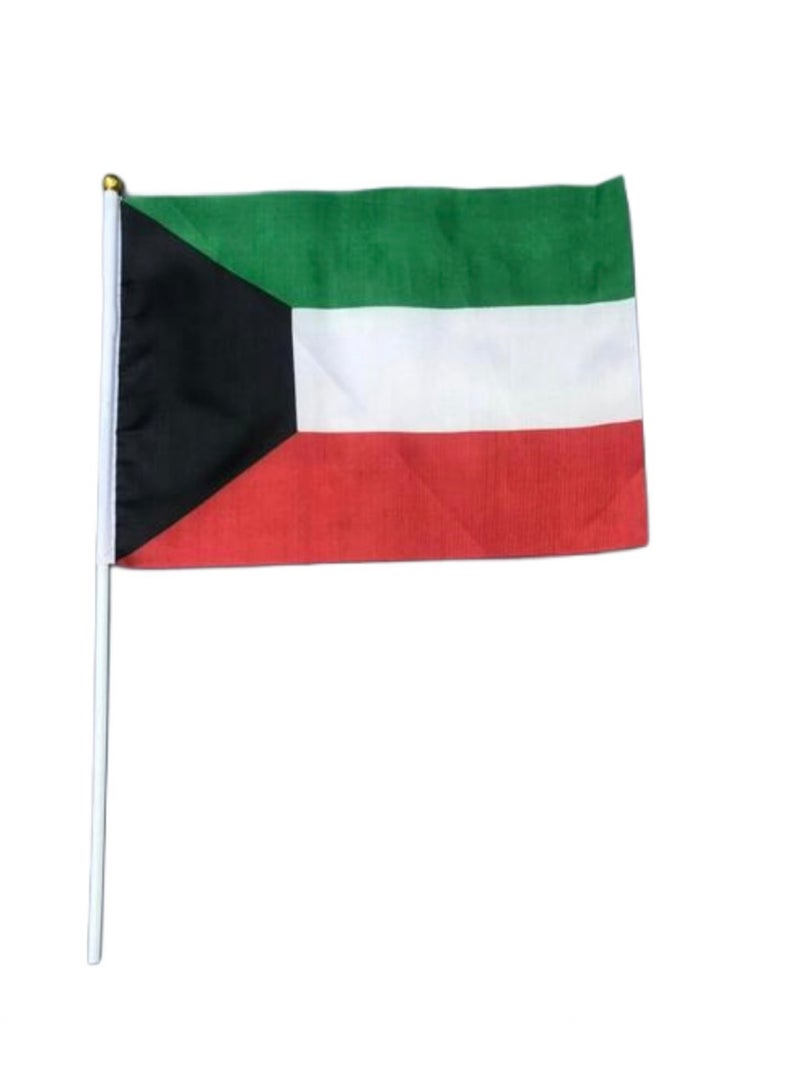 SEDRA | Kuwait National Flag Handheld – A4 Size with Plastic Stick 12 pieces - Image 1